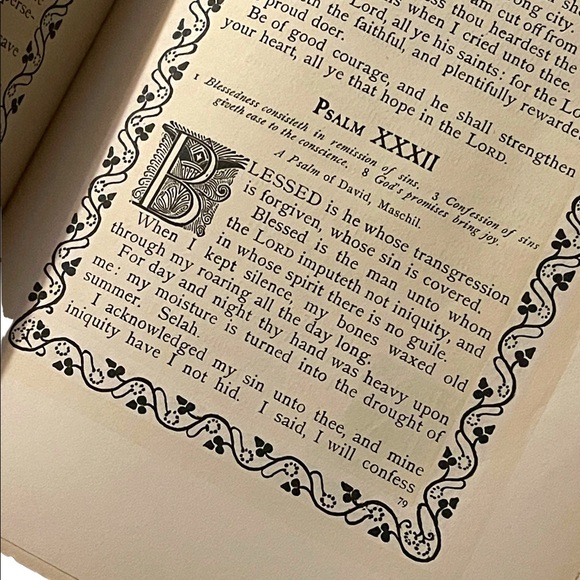 Antique 1900 Red Cloth The Psalms Of David Lovis Rhead gold letter Book HC - Picture 13 of 15